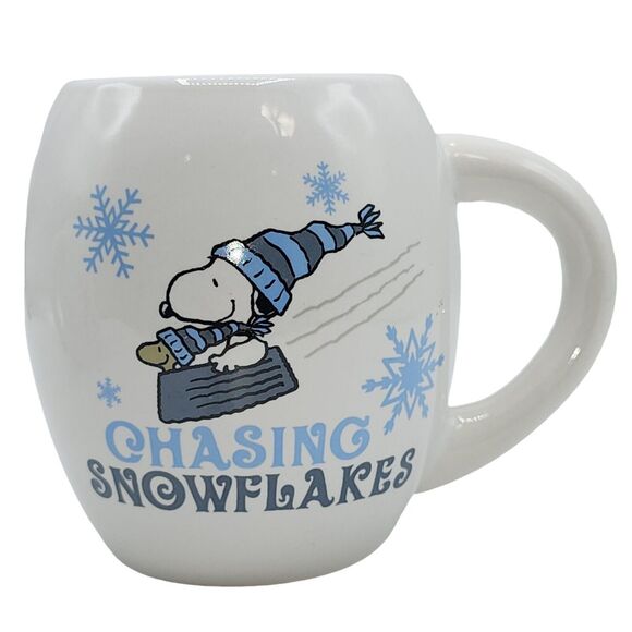 Peanuts Snoopy Set‎ Of 2 Ceramic Coffee Mug Double Sided Winter Themed Design - Picture 5 of 16